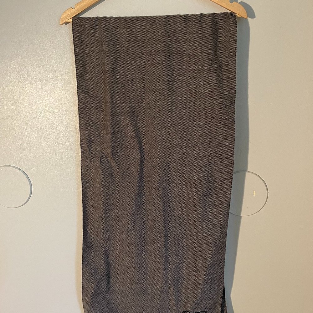 Brown Herringbone Scarf by GF